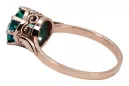 Кольцо Винтаж украшения Изумруд Стерлинговое серебро с покрытием из розового золота vrc366rp